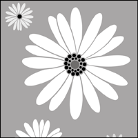Daisies stencil section.