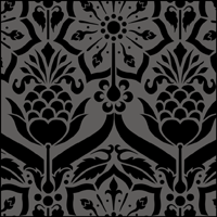 Damask stencil section.