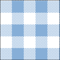 Gingham stencil section.