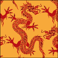 Dragon Toile stencil section.