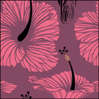 Hibiscus  stencil section.
