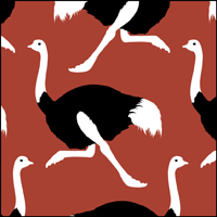 Ostriches stencil section.