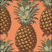 Pineapples stencil section.