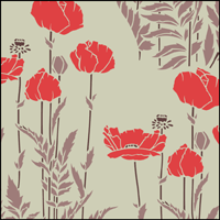 VN184 - Poppies no 2 stencil VN184 - Poppies no 2 stencil