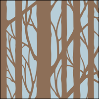 VN301-WALL - Bare trees stencil