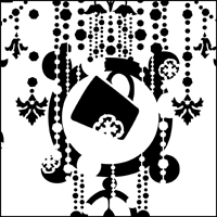 This image just shows a section of the design. Click to see the full stencil design. Image Furniture Chandelier stencil section.