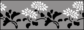 Chrysanthemum  stencil - Fruit and Flower