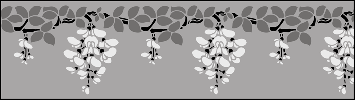 Wisteria  stencil - Fruit and Flower