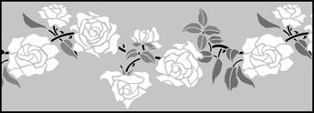 Rose Border stencil - Fruit and Flower