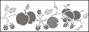 Autumn Fruits stencil - Fruit and Flower