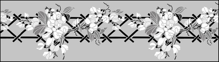 Sweet Pea and Trellis  stencil - Fruit and Flower