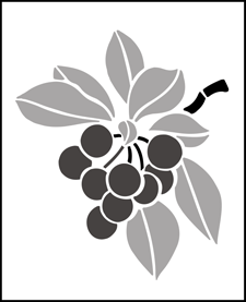 Cherries  stencil - Fruit and Flower