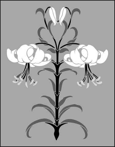 Click to see the actual Morris Lily  stencil design.