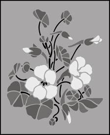 Nasturtiums stencil - Fruit and Flower