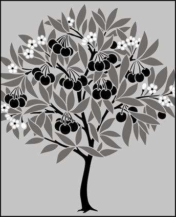 Motif No 1  stencil - Fruit and Flower
