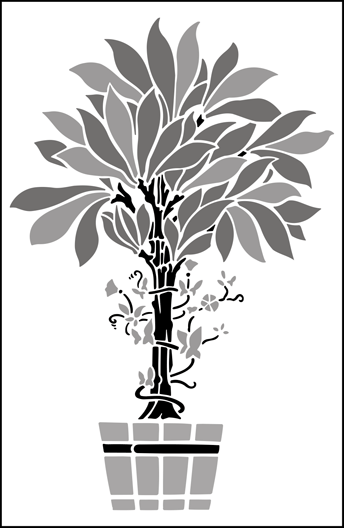 Fig Tree  stencil - Fruit and Flower