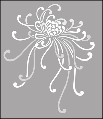 Spider Chrysanthemum stencil - Fruit and Flower