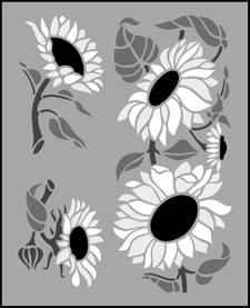 Sunflowers stencil - Fruit and Flower