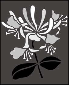 Honeysuckle stencil - Fruit and Flower