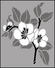 Blossom stencil - Fruit and Flower
