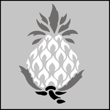 Pineapple Solo stencil - Fruit and Flower