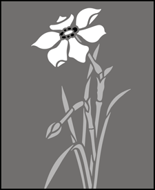 Narcissus  stencil - Garden Room
