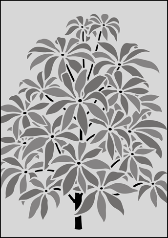 Parasol Plant stencil - Garden Room