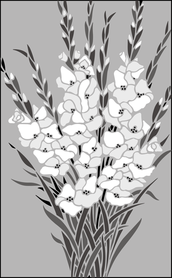 Gladioli  stencil - Garden Room