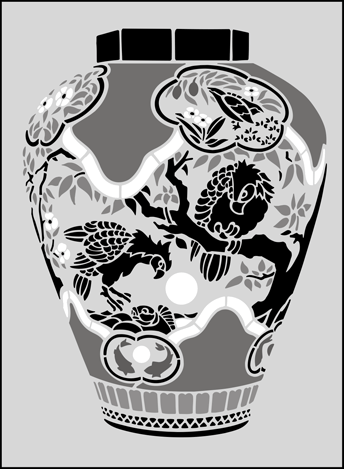 Click to see the actual Japanese Vase  stencil design.