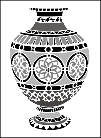 Moroccan Vase stencil - Garden Room