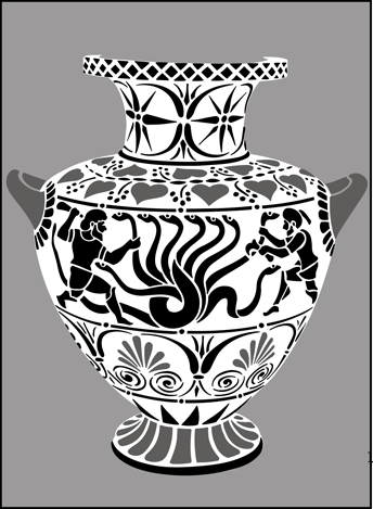Greek Vase  stencil - Garden Room