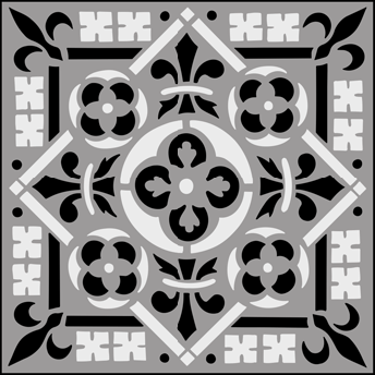 Tile No 2 stencil - Gothic and Medieval