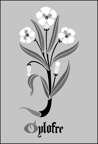 Carnation stencil - Gothic and Medieval