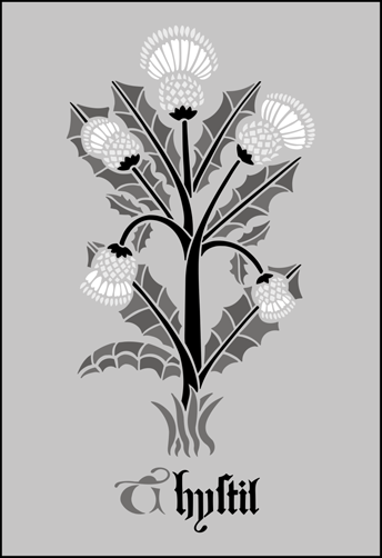 Thistle stencil - Gothic and Medieval