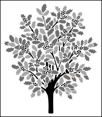 Holly Tree stencil - Gothic and Medieval