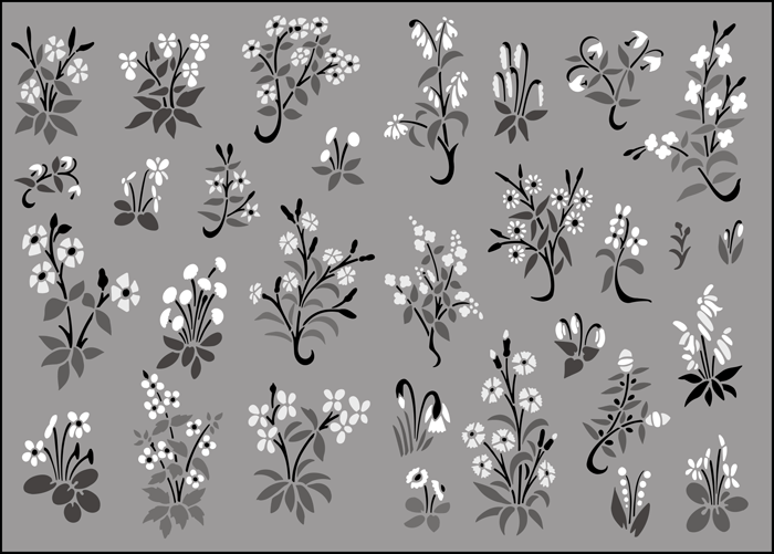 Mille Fleurs stencil - Gothic and Medieval