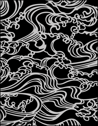 Waves stencil - Japanese