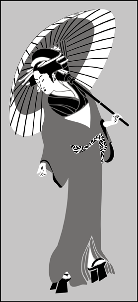 Geisha stencil - Japanese