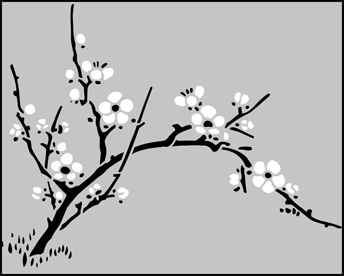 Cherry Blossom stencil - Japanese