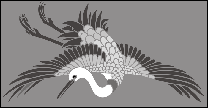 Crane stencil - Japanese
