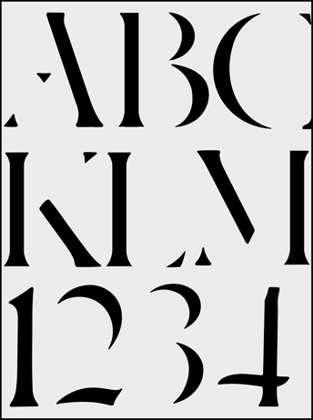 Roman Alphabet  stencil - Lettering