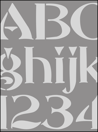 Edwardian Alphabet stencil - Lettering