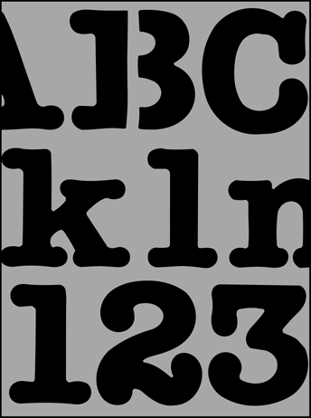 Click to see the actual Typewriter Alphabet stencil design.