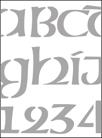 Alphabet No 2 stencil - Lettering