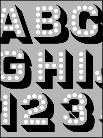 Hollywood Alphabet stencil - Lettering