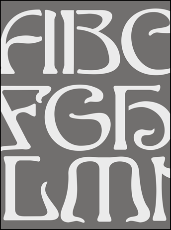 Alphabet No 3 stencil - Lettering