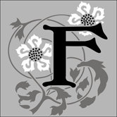 Floral Initials - F stencil - Lettering