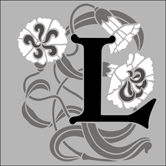 Floral Initials - L stencil - Lettering