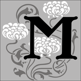 Floral Initials - M stencil - Lettering