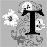 Floral Initials - T stencil - Lettering